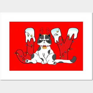 Joy - Angry Christmas Cat Posters and Art